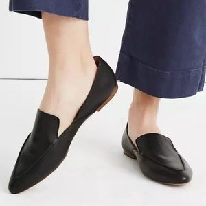 SALE Madewell The Frances Skimmer In Leather True Black